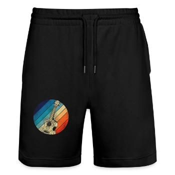 Hawaiian Ukulele Uke Retro Vintage - Stanley/Stella Unisex Bio Joggingshorts Trainer  - Schwarz - Vorne - Nik (191cm) & Marisol (170cm)