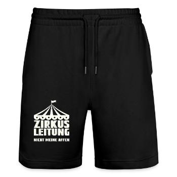 Circus management - Not my monkeys - Stanley/Stella Trainer Unisex Organic Jogging Shorts - black - Front - Nik (191cm) & Marisol (170cm)
