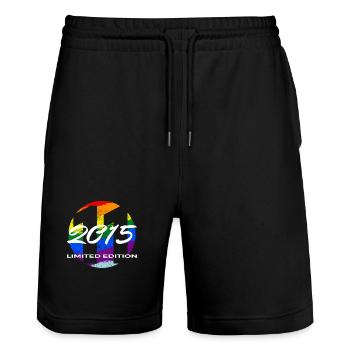 Cadeau garçons et filles pour le 11e anniversaire 2015 - Short de jogging bio TRAINER Stanley/Stella unisexe - noir - Devant - Nik (191cm) & Marisol (170cm)