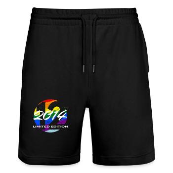 12th Birthday 2014 Boys and Girls Gift - Stanley/Stella Trainer Unisex Organic Jogging Shorts - black - Front - Nik (191cm) & Marisol (170cm)