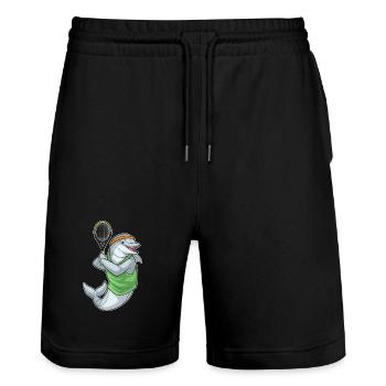 Sports de raquette de tennis Dolphin - Short de jogging bio TRAINER Stanley/Stella unisexe - noir - Devant - Nik (191cm) & Marisol (170cm)