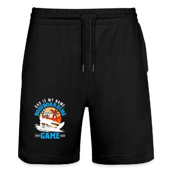 Surfing Surfboarder Bodyboarder - Stanley/Stella Trainer Unisex Organic Jogging Shorts - black - Front - Nik (191cm) & Marisol (170cm)