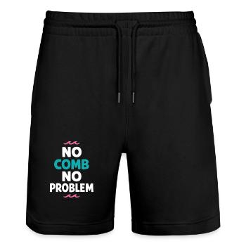 Seehaare Kümmern Sich Nicht Um - Stanley/Stella Unisex Bio Joggingshorts Trainer  - Schwarz - Vorne - Nik (191cm) & Marisol (170cm)