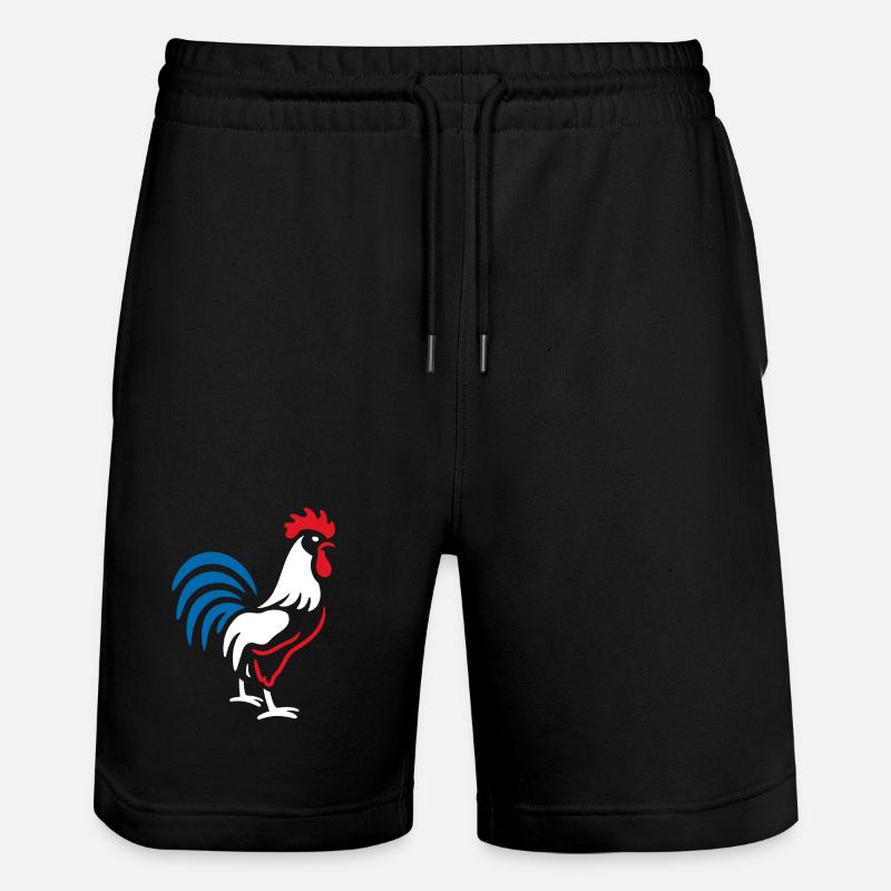 Coq vibrant bleu rouge - Short de jogging bio TRAINER Stanley/Stella unisexe - noir