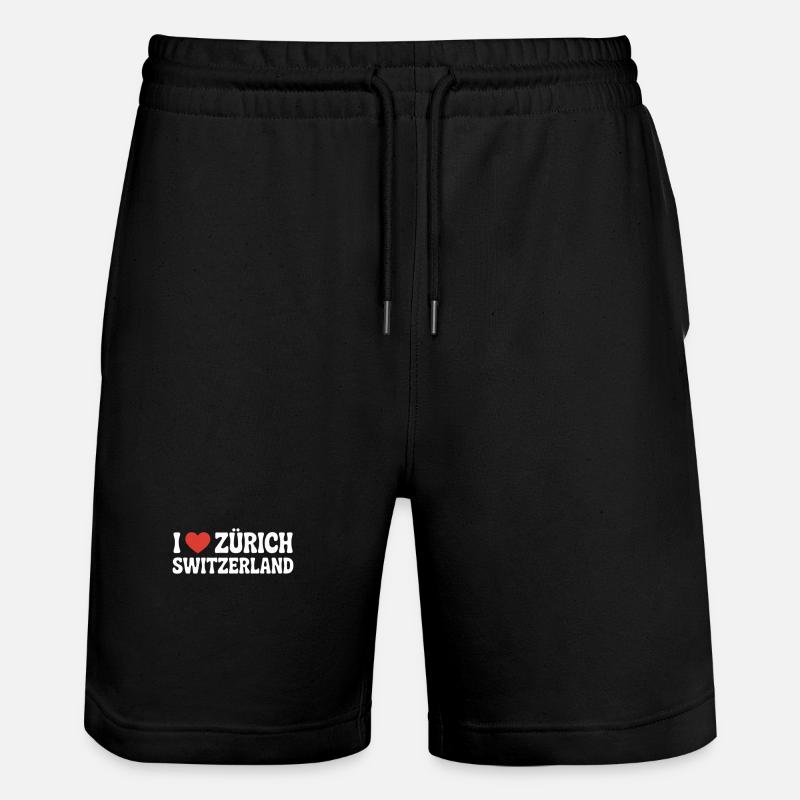 J’adore Zurich, la Suisse - Short de jogging bio TRAINER Stanley/Stella unisexe - noir