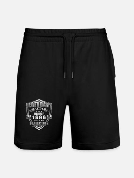 February 1996 Birthday Husband - Stanley/Stella Trainer Unisex Organic Jogging Shorts - black