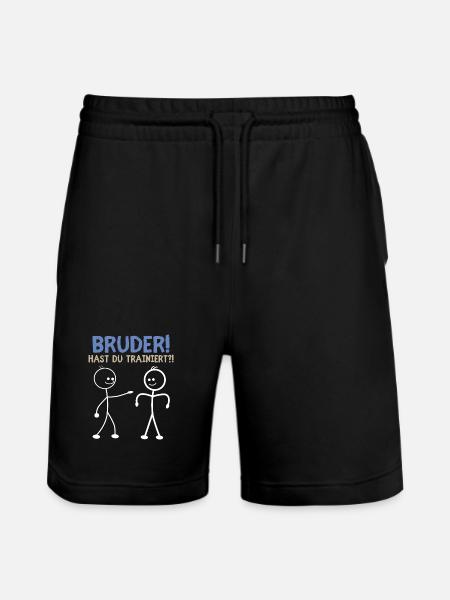 Strichmännchen HAST DU TRAINIERT LUSTIG - Stanley/Stella Unisex Bio Joggingshorts Trainer - Schwarz