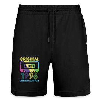 Original 1996 Cassette 30th Anniversary 30 Year Tee - Stanley/Stella Trainer Unisex Organic Jogging Shorts - black - Front - Nik (191cm) & Marisol (170cm)