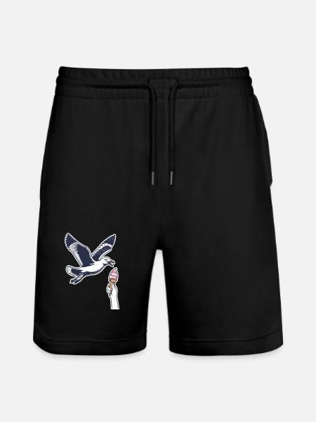 Lustige Möwe Stiehlt Eiscreme - Stanley/Stella Trainer Unisex Organic Jogging Shorts - black