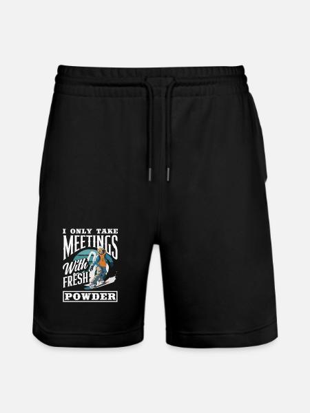 Snowboarding Snowboard Meeting Chairlift - Stanley/Stella Trainer Unisex Organic Jogging Shorts - black