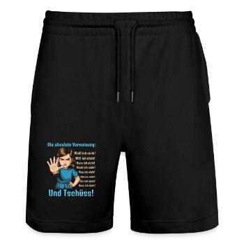 Nein Sagen – Grenzen Setzen - Stanley/Stella Unisex Bio Joggingshorts Trainer  - Schwarz - Vorne - Nik (191cm) & Marisol (170cm)