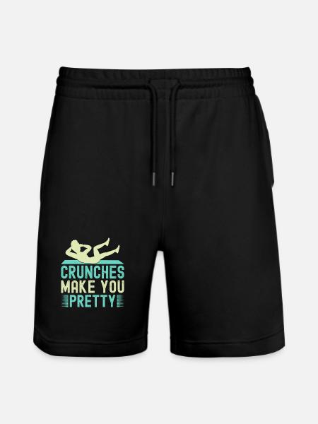 Fitness Fanatics Crunches Make You Pretty - Stanley/Stella Trainer Unisex Organic Jogging Shorts - black