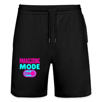 Paragliding Mode ON – Paragliding Freedom - Stanley/Stella Trainer Unisex Organic Jogging Shorts - black - Front - Nik (191cm) & Marisol (170cm)