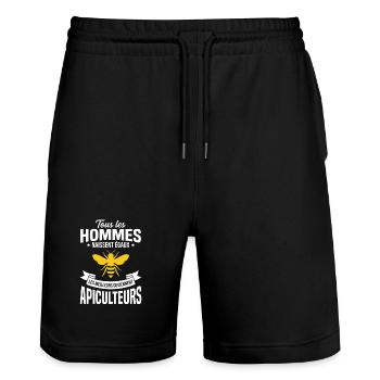 Idée Drôle De Cadeau Apicole Pour Un Apiculteur - Short de jogging bio TRAINER Stanley/Stella unisexe - noir - Devant - Nik (191cm) & Marisol (170cm)