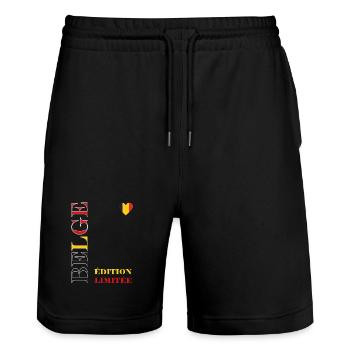 Belgique Édition Limitée Graphique - Short de jogging bio TRAINER Stanley/Stella unisexe - noir - Devant - Nik (191cm) & Marisol (170cm)