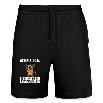 Journeyman's examination 2026 Passed training - Stanley/Stella Trainer Unisex Organic Jogging Shorts - black - Front - Nik (191cm) & Marisol (170cm)