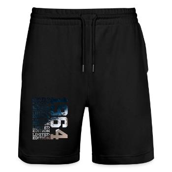 LIMITED EDITION 1964 62 YEARS 62ND BIRTHDAY - Stanley/Stella Trainer Unisex Organic Jogging Shorts - black - Front - Nik (191cm) & Marisol (170cm)