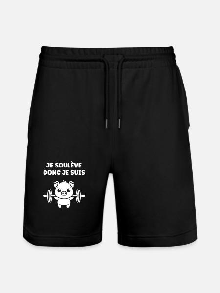 Cochon Haltérophile Je Soulève - Short de jogging bio TRAINER Stanley/Stella unisexe - noir