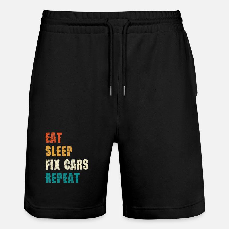 MANGIA, DORME RISOLVI LE AUTO RIPETO. - Pantaloncini da jogger ecologici unisex Trainer di Stanley/Stella - nero