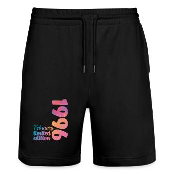 February 1996 30th Anniversary 30 Years Vintage Retro - Stanley/Stella Trainer Unisex Organic Jogging Shorts - black - Front - Nik (191cm) & Marisol (170cm)