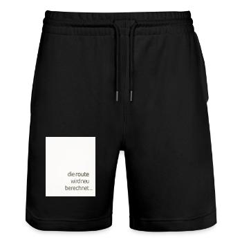 The route is recalculated – a modern statement - Stanley/Stella Trainer Unisex Organic Jogging Shorts - black - Front - Nik (191cm) & Marisol (170cm)