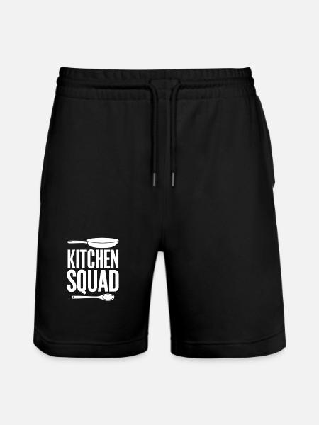 Kitchen Squad Kochteam Küchencrew Hobbyköche - Stanley/Stella Unisex Bio Joggingshorts Trainer - Schwarz