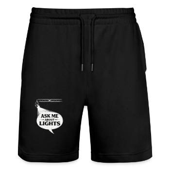 Lichttechniker Ask Me About Lights - Stanley/Stella Trainer Unisex Organic Jogging Shorts - black - Front - Nik (191cm) & Marisol (170cm)