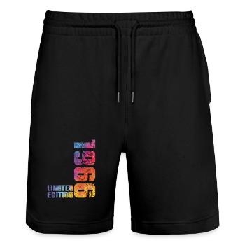 60ème Anniversaire Homme Femme 60 ans 1966 Cadeau - Short de jogging bio TRAINER Stanley/Stella unisexe - noir - Devant - Nik (191cm) & Marisol (170cm)