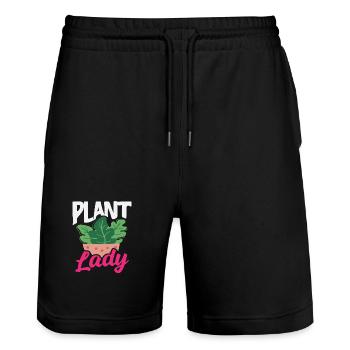 Pflanzenliebhaberin Pflanzt Sukkulente Blume - Stanley/Stella Unisex Bio Joggingshorts Trainer  - Schwarz - Vorne - Nik (191cm) & Marisol (170cm)
