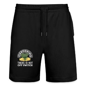 Gardening No Off Switch Plant Lovers - Stanley/Stella Trainer Unisex Organic Jogging Shorts - black - Front - Nik (191cm) & Marisol (170cm)