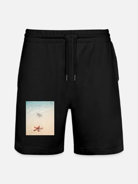 Liebe am Strand und Seesterne - Stanley/Stella Unisex Bio Joggingshorts Trainer  - Schwarz