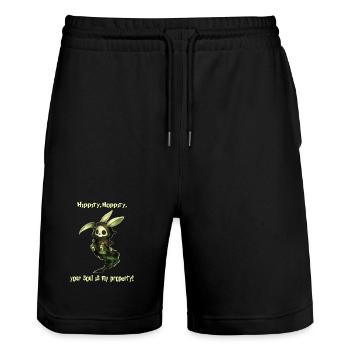 Grim Bunny – Deine Seele gehört mir! - Stanley/Stella Unisex Bio Joggingshorts Trainer  - Schwarz - Vorne - Nik (191cm) & Marisol (170cm)