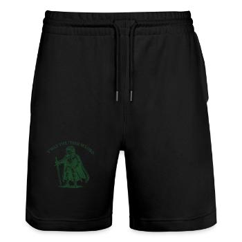 T'WAS THE 'TISM M'LORD – Stolzer Ritter-Frosch - Stanley/Stella Unisex Bio Joggingshorts Trainer  - Schwarz - Vorne - Nik (191cm) & Marisol (170cm)
