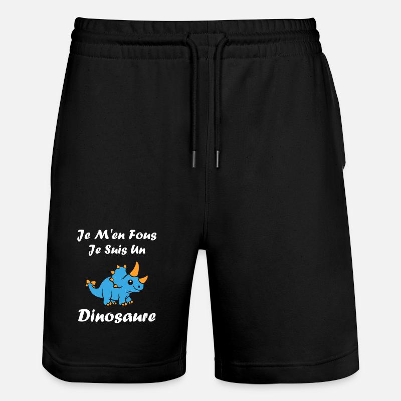 Dino bleu: phrases rigolotes - Short de jogging bio TRAINER Stanley/Stella unisexe - noir