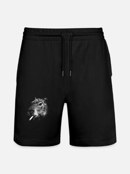 Fumer, cigarette, capybara, fumer une cigarette - Short de jogging bio TRAINER Stanley/Stella unisexe - noir