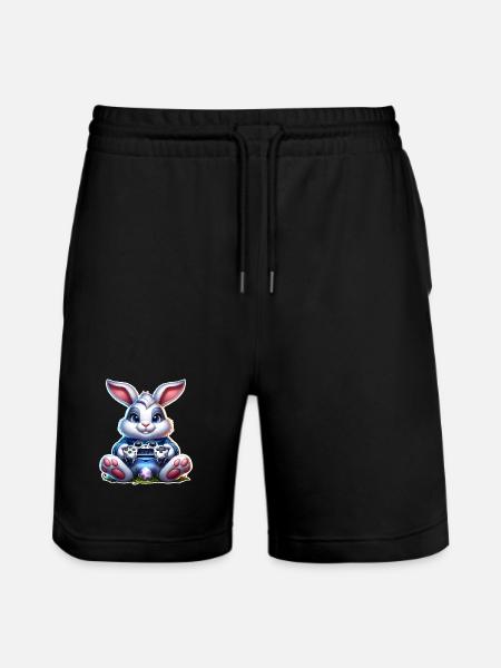 Easter Bunny Gaming Gamer - Stanley/Stella Trainer Unisex Organic Jogging Shorts - black