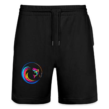 Fish Fish Hook - Stanley/Stella Trainer Unisex Organic Jogging Shorts - black - Front - Nik (191cm) & Marisol (170cm)