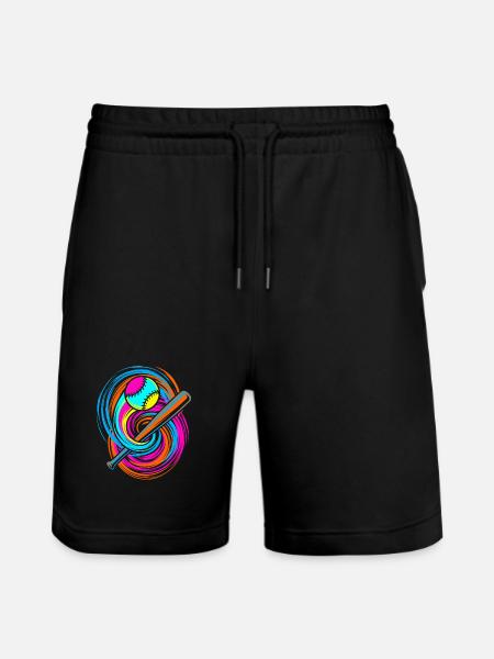 Baseball bat and ball - Stanley/Stella Trainer Unisex Organic Jogging Shorts - black