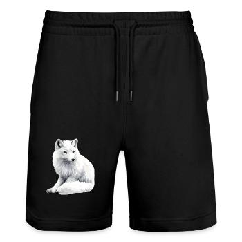 Renard des neiges - Short de jogging bio TRAINER Stanley/Stella unisexe - noir - Devant - Nik (191cm) & Marisol (170cm)