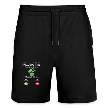 Plants Are Calling Plant Love Succulent Flower - Stanley/Stella Unisex Bio Joggingshorts Trainer  - Schwarz - Vorne - Nik (191cm) & Marisol (170cm)