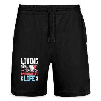 Das Leben Eines Apothekers Pharmazietechniker - Stanley/Stella Unisex Bio Joggingshorts Trainer  - Schwarz - Vorne - Nik (191cm) & Marisol (170cm)