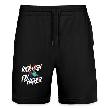 Sepak Takraw - Stanley/Stella Trainer Unisex Organic Jogging Shorts - black - Front - Nik (191cm) & Marisol (170cm)