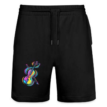 violon - Short de jogging bio TRAINER Stanley/Stella unisexe - noir - Devant - Nik (191cm) & Marisol (170cm)