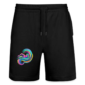 Nageur - Short de jogging bio TRAINER Stanley/Stella unisexe - noir - Devant - Nik (191cm) & Marisol (170cm)