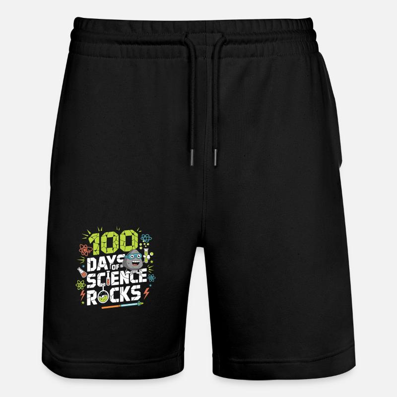 100 Days Science Rocks - Stanley/Stella Trainer Unisex Organic Jogging Shorts - black