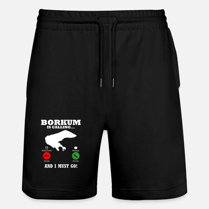 Île Borkum APPELS DRÔLES - Short de jogging bio TRAINER Stanley/Stella unisexe - noir