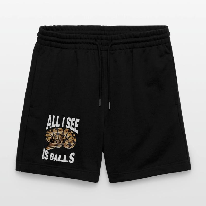 Königspython Schlangen Liebhaber Terrarium Python Stanley/Stella Unisex Bio Joggingshorts Trainer 