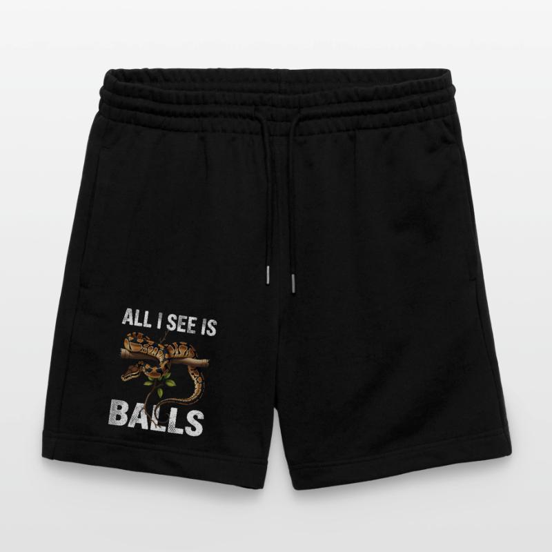 Königspython Schlangen Liebhaber Terrarium Python Stanley/Stella Unisex Bio Joggingshorts Trainer 