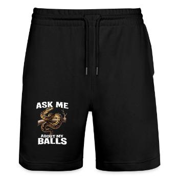 King Python Snakes Lover Terrarium Python - Stanley/Stella Trainer Unisex Organic Jogging Shorts - black - Front - Nik (191cm) & Marisol (170cm)