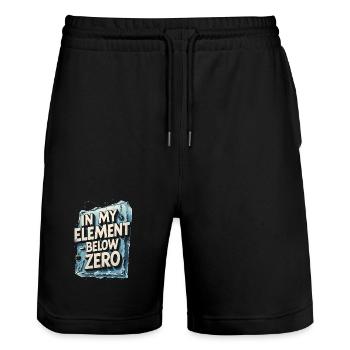 Eisangeln In My Element - Stanley/Stella Unisex Bio Joggingshorts Trainer  - Schwarz - Vorne - Nik (191cm) & Marisol (170cm)